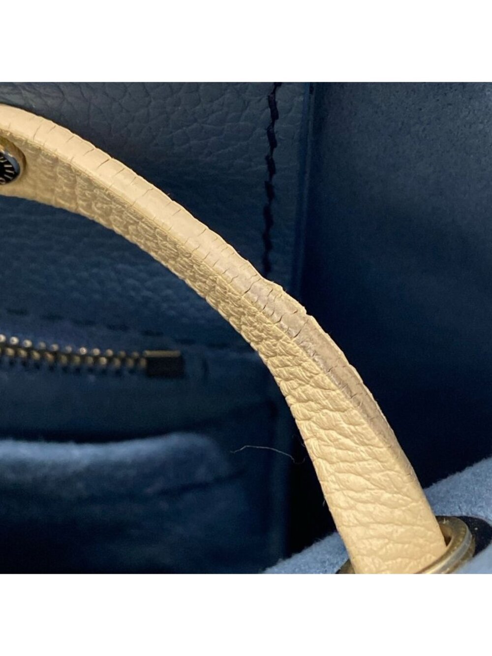 Louis Vuitton Shoulder Bag Lockme Bucket Blue Jean Leather - Picture 15 of 15